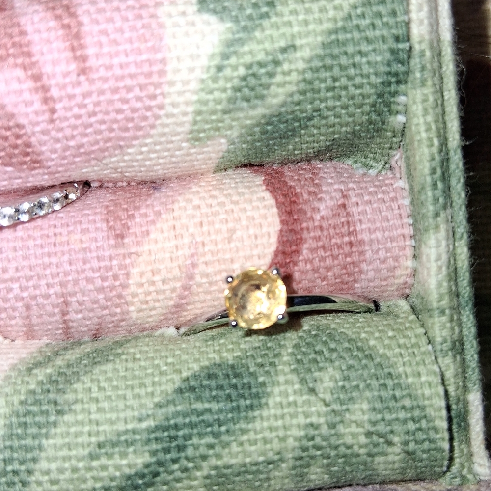 Sterling Silver Yellow Solitaire Ring - Classic W… - image 5